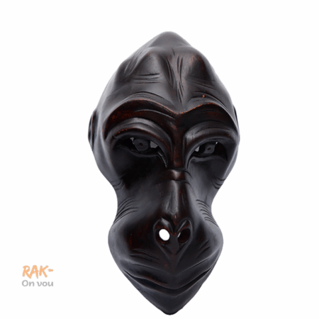 Masque decoratif en bois - Visage de gorille