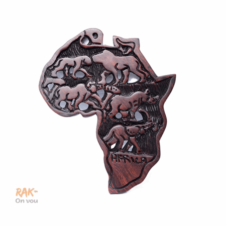 Decoration - Carte du continent africain en bois