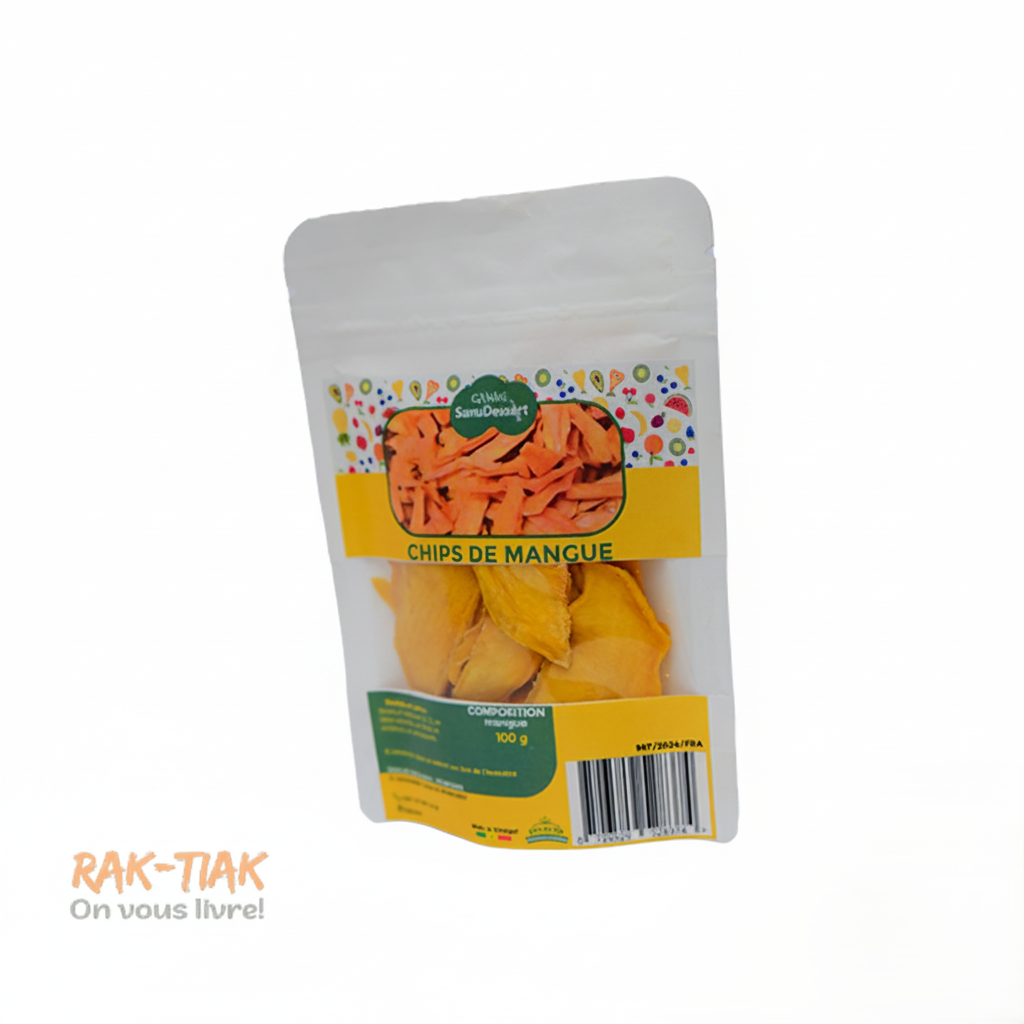 Chips de Mangue – Gamme SunuDessert – Sachet de 100g