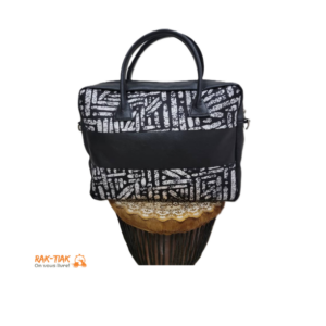 Sac d’ordinateur élégant, wax & cuir